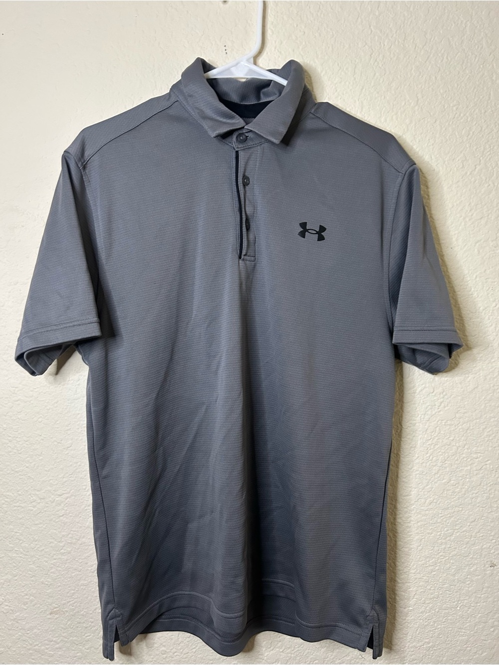 Under‎ Armour Mens Gray Black Performance Short Sleeve Polo Large Casual Active